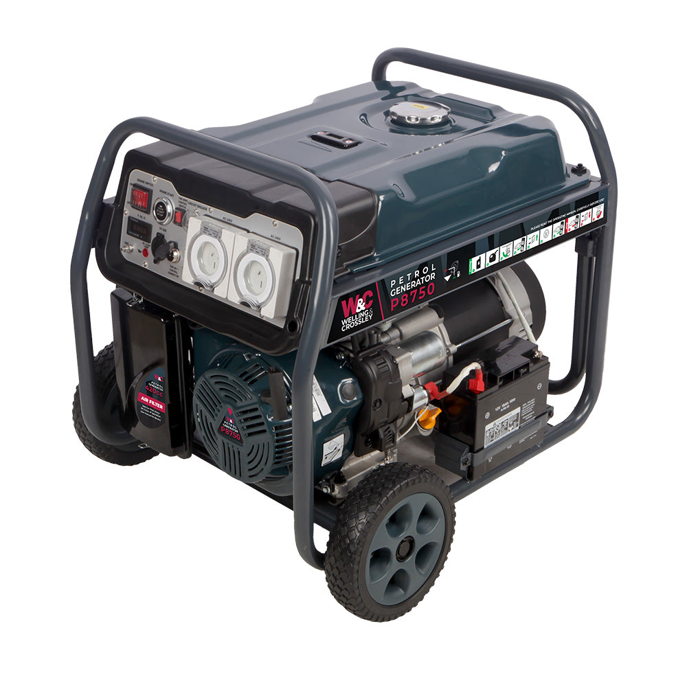 Welling & Crossley 8.75kVA AVR Petrol Generator with E-Start